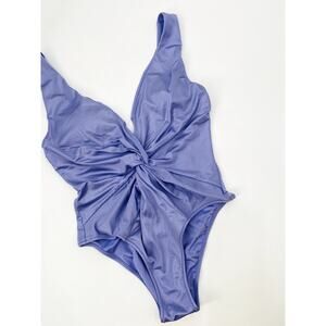 Victoria Secret M purple Twist Plunge One-Piece Swimsuit